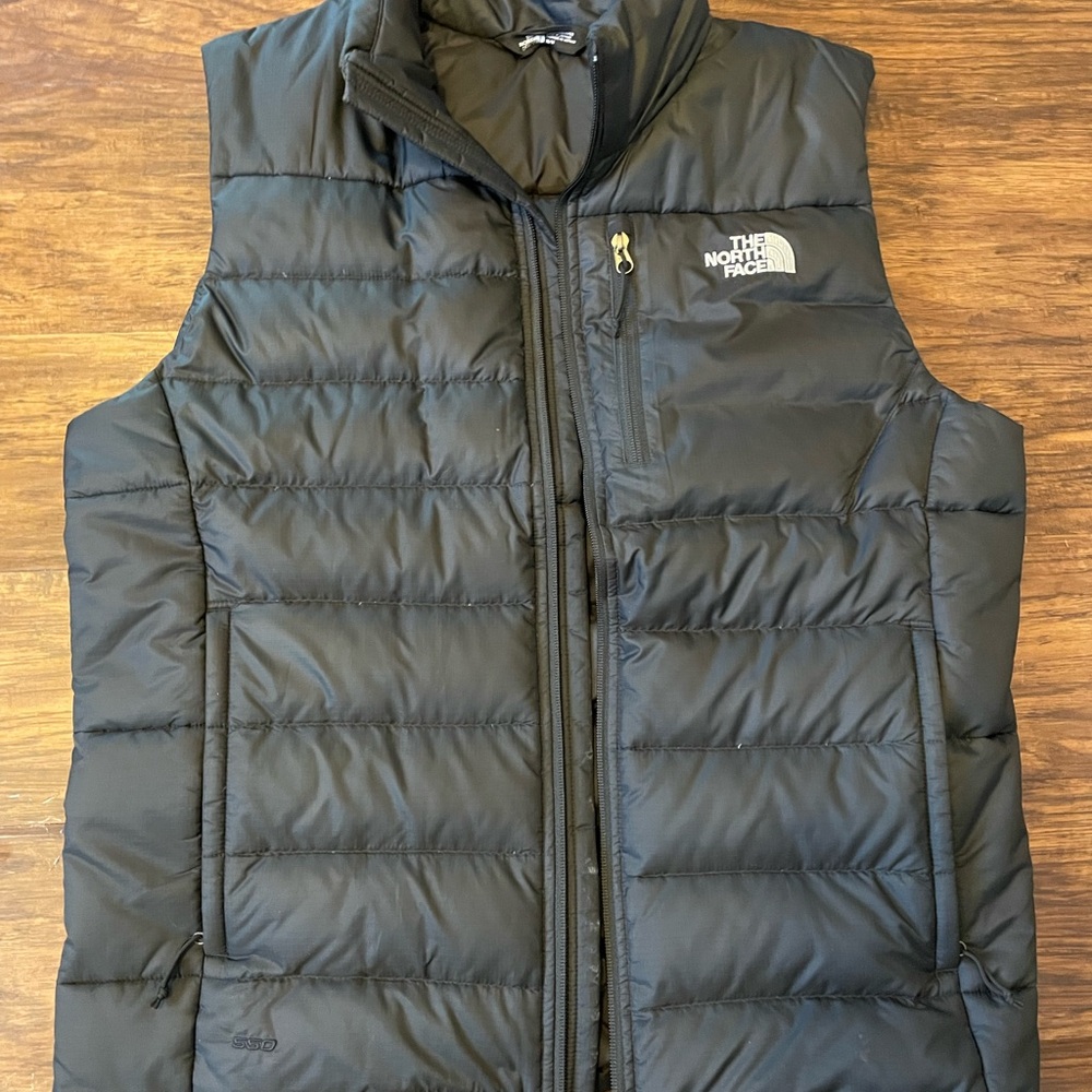 The North Face Aconcagua Black Puffer Vest with High Collar